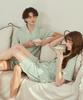 [Pink Zone] 2-Pack Unisex Blaine Stripe Green Short Sleeve Collar Pajama Set [Shipped from Korea] 100% Authentic