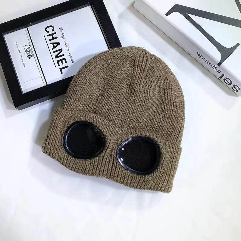 Unisex Herren Damen Strickmütze mit Brille Winddicht Winterwärmer Ski-Beanies Weich Warm Rutschfest Ohrenschutz Garros