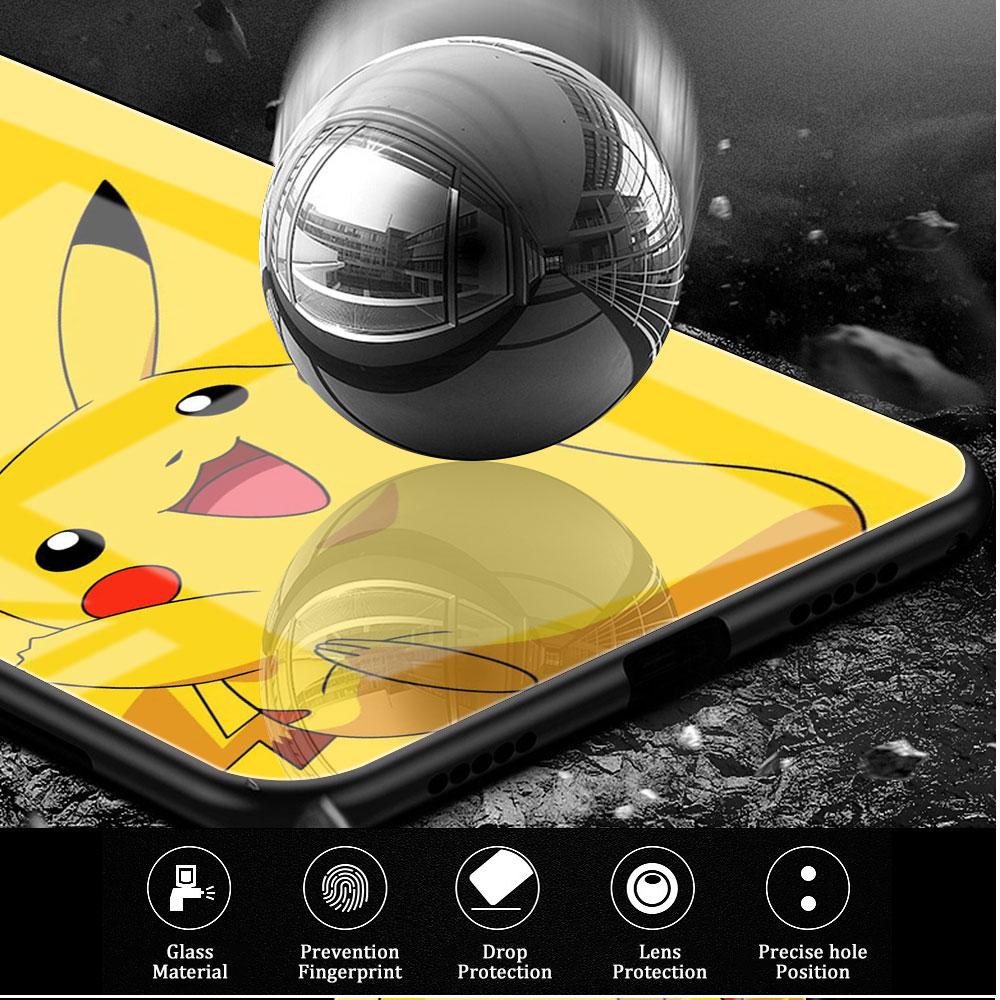 Pokemon Glass Case For Samsung Galaxy S22 S20 FE S21 Plus Phone Cover S10 5G S9 Note 20 Ultra 10 Lite Shell