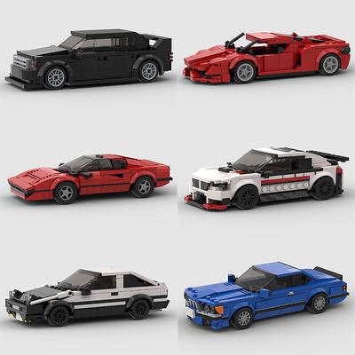 Stadt MOC Super Rennwagen Speed Modell Bausteine Rallye Sport Rennen Polizeifahrzeug Blöcke Technik Pickup Weihnachtsgeschenk