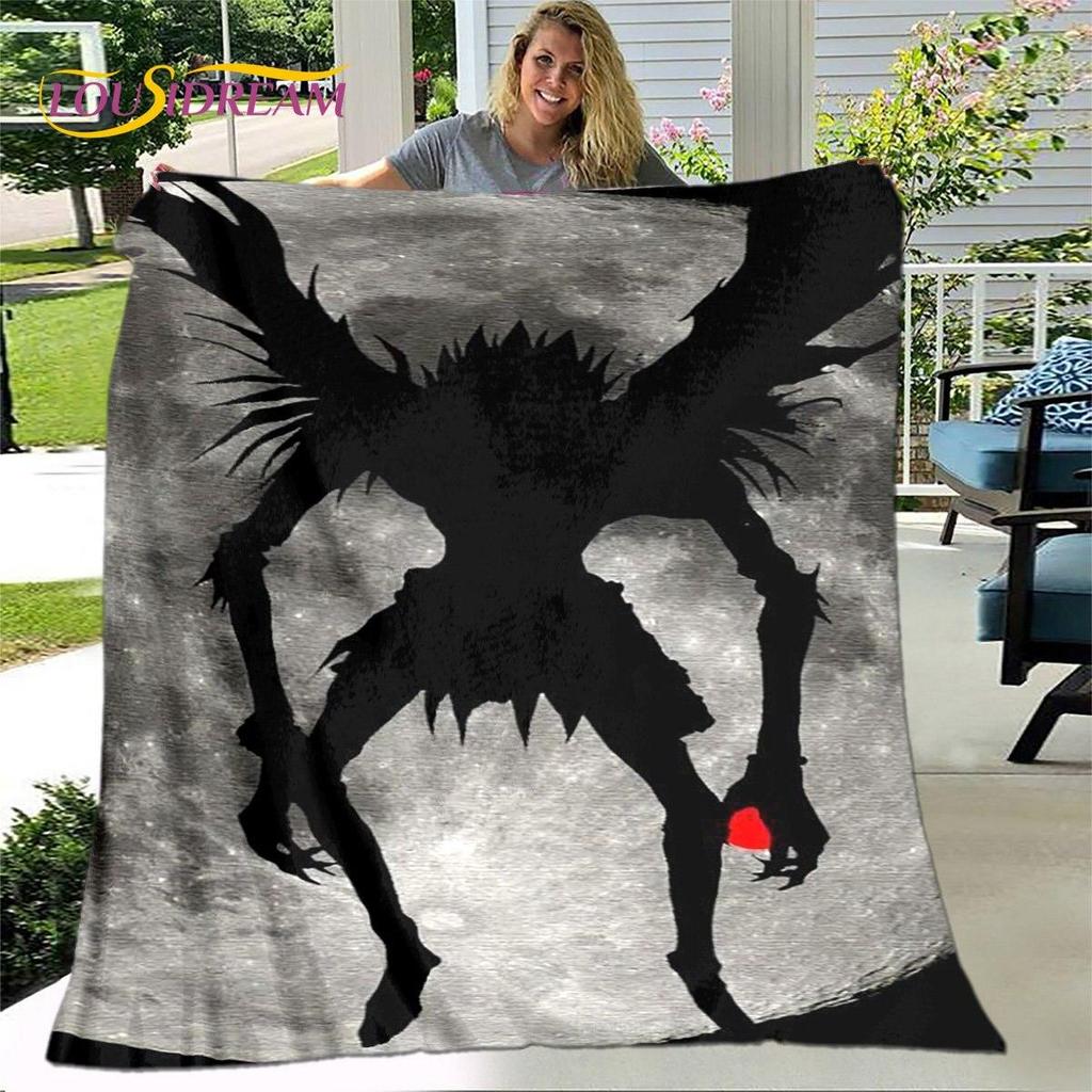 Anime Death Note Skräck Tecknad filt, Flanellfilt Slängfilt, Mjuk varm filt för Vardagsrum Sovrum Sängar Soffgåva