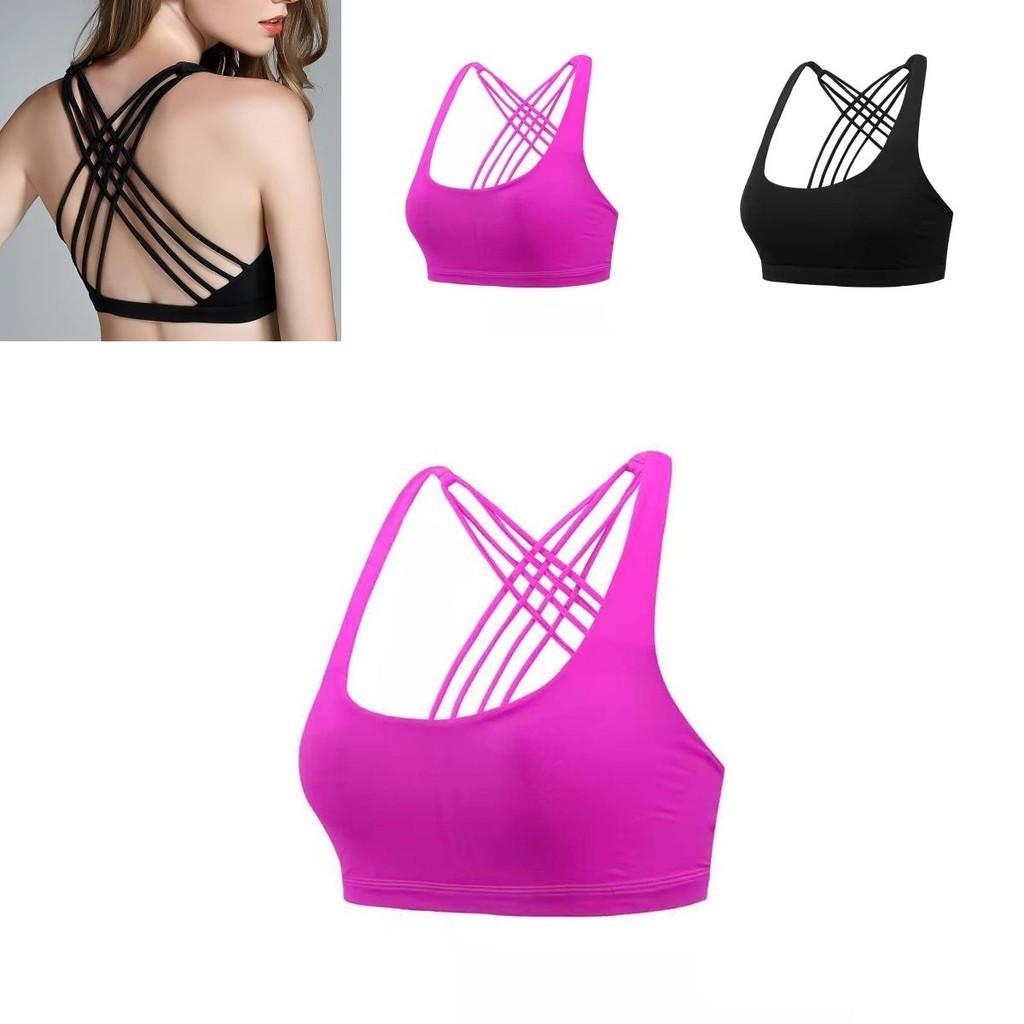 Women's Comfortably Padded Cross Back Sports Bra Vest For Gym Fitness And Yoga