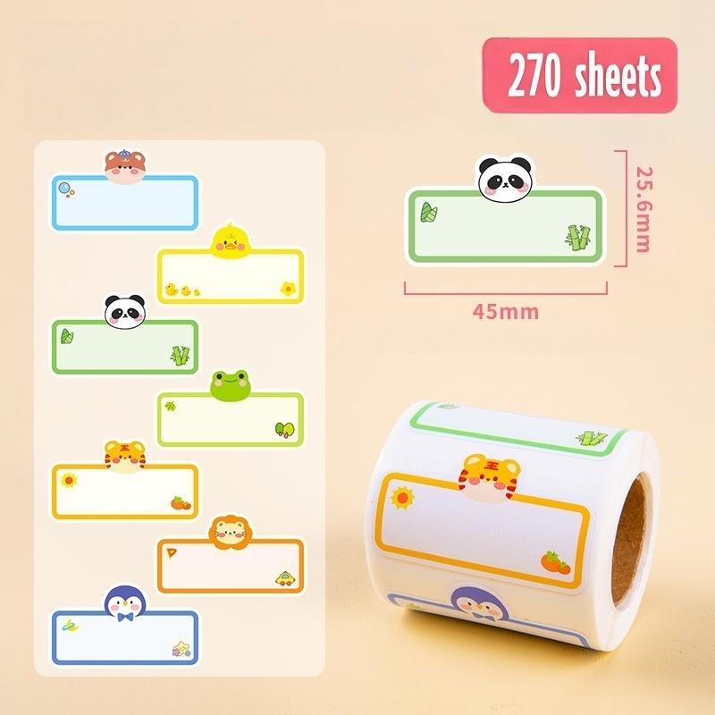 100/270/290pcs/Roll Colorful Labels Item Mark School Stationery Supplies Cute Animal Stickers For Classroom Identification