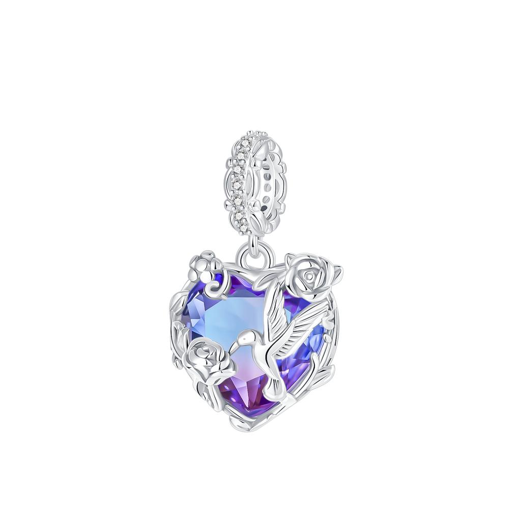 Brandneue Authentische Originale Kupfer Metall Blaue Charm-Perlen-Komponenten Mond Schmetterling Kristallkugel-Perlen-Komponenten Anhänger-Perlen-Komponenten Kompatibel