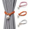 2 Stück Vorhang Raffhalter Knoten Falsche Perle Vorhang Raffhalter für Wohnzimmer Silber Weiß