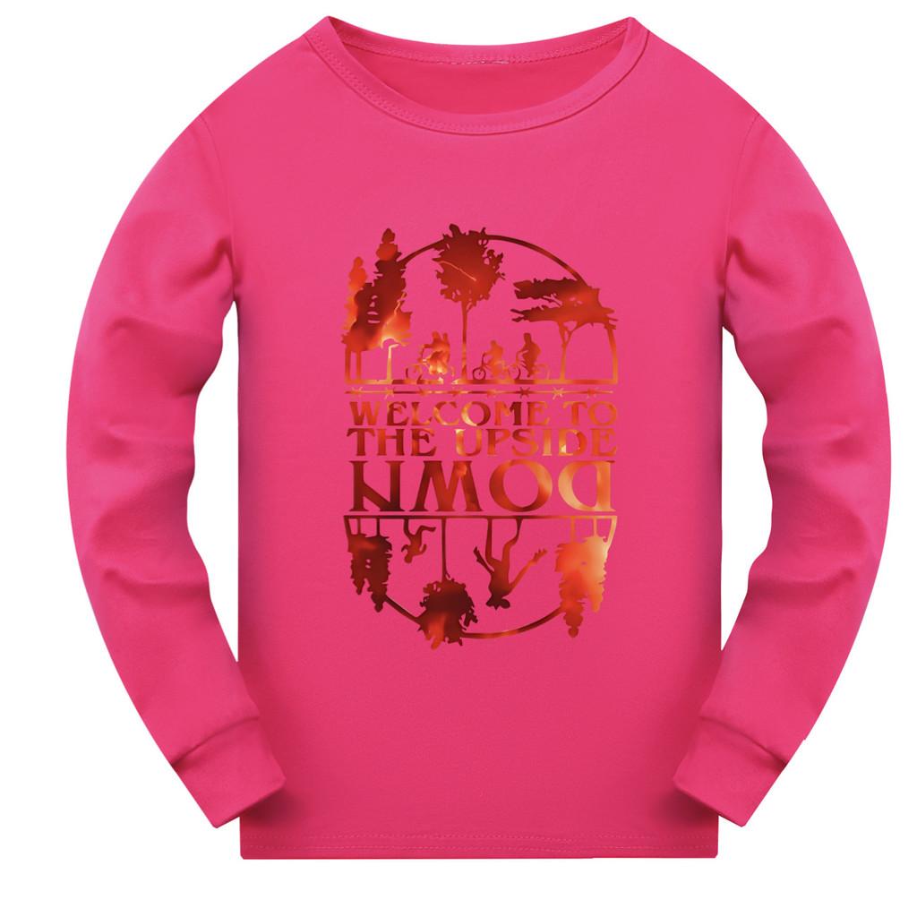 5278 Boys Girls Stranger Print Long Sleeves T-Shirt