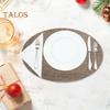 PVC Woven Table Mats Ellipse Solid Color Non-slip Waterproof Wear-resistant Heat-resistant Bowl Pads Drink Cup Coasters for Kitchen Home Bar Dining