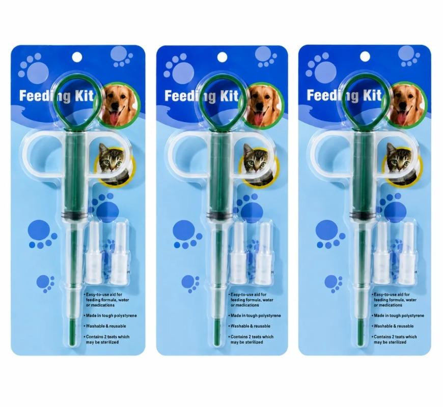 Pet Pill Gun Medicine Feeder Syringe Tablet Push Dispenser for Dog Cat Kitten Puppy Water Milk Feeding Care Kit Accessory Tool