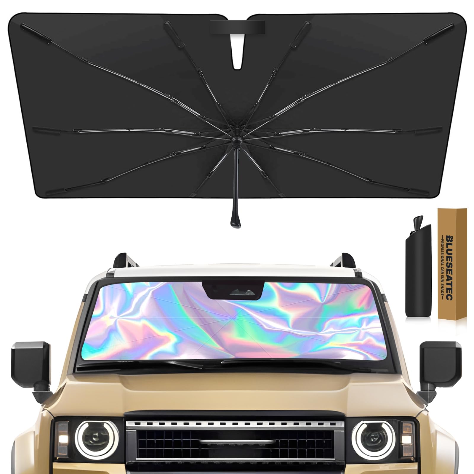 

Upgraded Model Heatwave Land Cruiser Prado 150 Series Late Model Car Sunshade Umbrella Type 10 Ribs Light Blocking Heat Insulation UV Protection UV