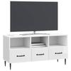 TV Stand High Gloss White 102 x 34.5 x 50 cm Particleboard