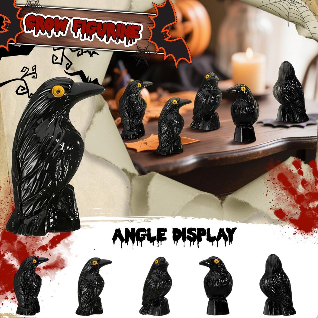 50 Pcs Figurines Resin  Figures Black Summer Decor Resin Animals For Halloween Scene Decor