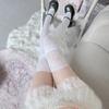 Japanese Lace Lace Knee Socks Vertical Stripe High Tube Bottom Knee Cotton Thigh Socks
