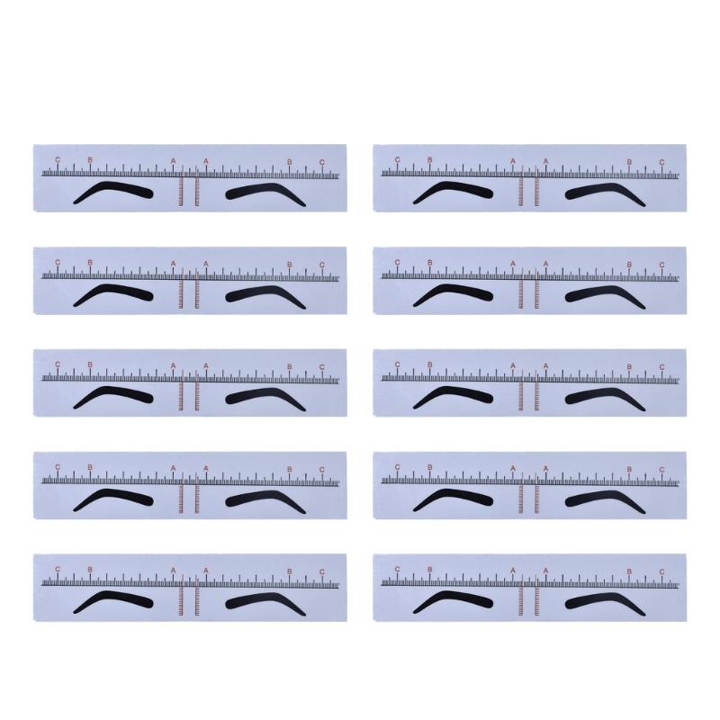 Professional Eyebrow Measurement Position Ruler Guide Device Achieve Balanced Brow Shape Makeup Measure Stencil 10 Pack
