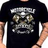 Motorcycle Road Race Skull Piston Graphic T-Shirt Biker Vintage Racing Tee