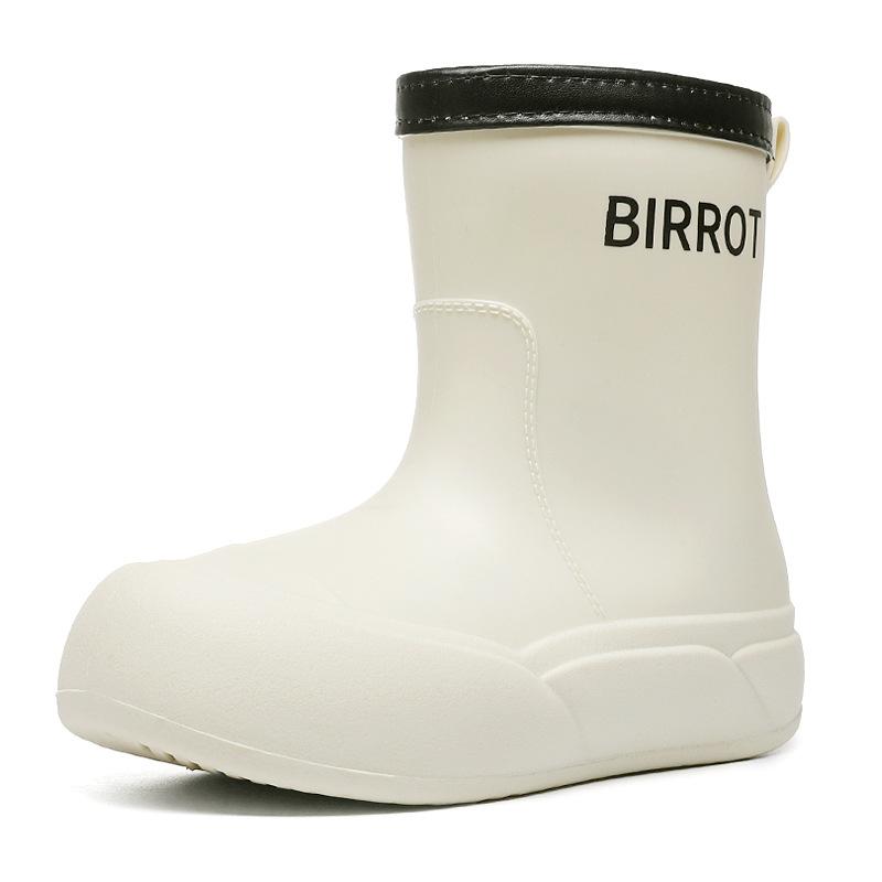Medium tube rain shoes women wear fashion water shoes soft sole non-slip rubber shoes waterproof camping rain boots
