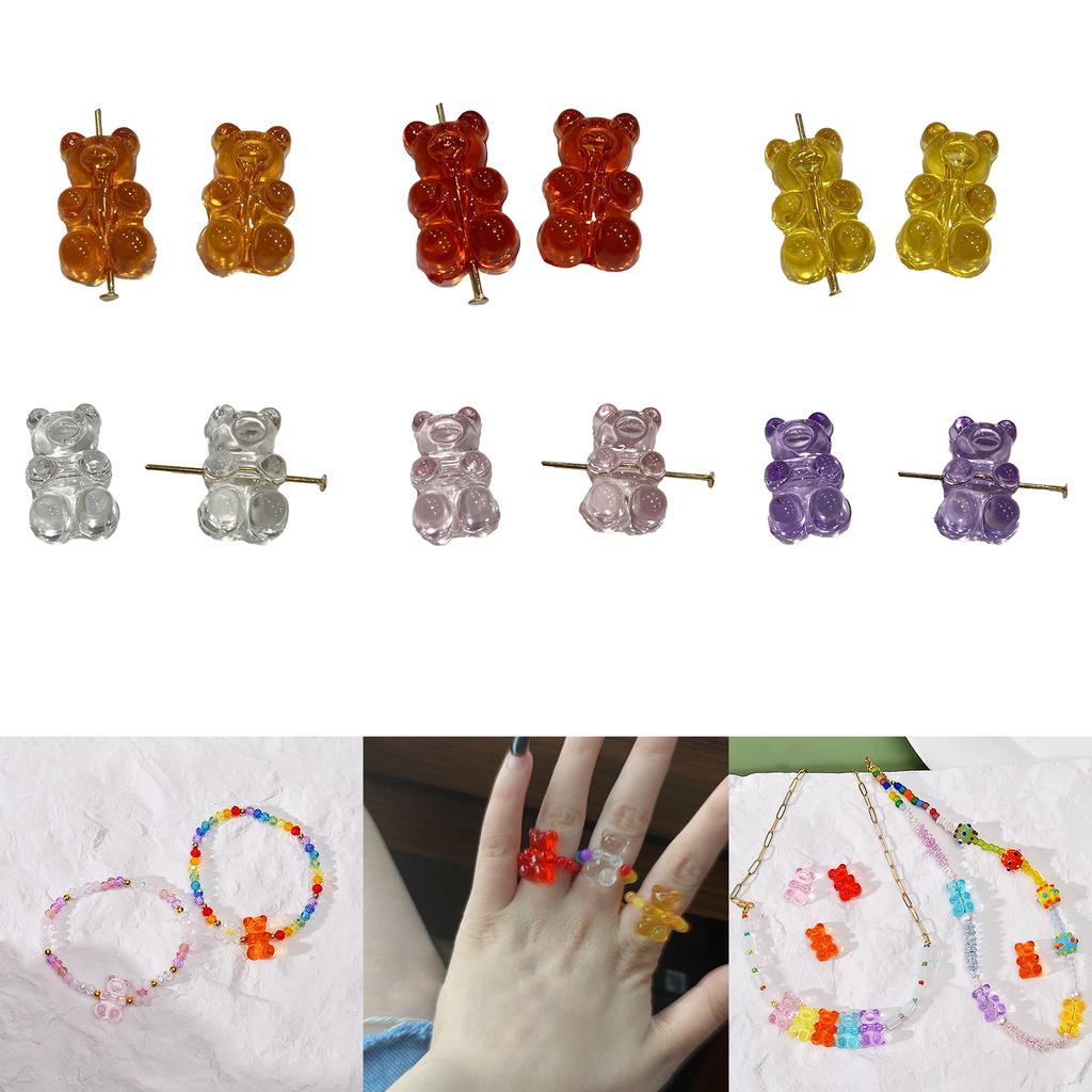 Set of 10 DIY Jewelry Supplies Bear Pendants Bear Jewelry Making Part Acrylic Material for DIY Bracelet Bangle Necklaces