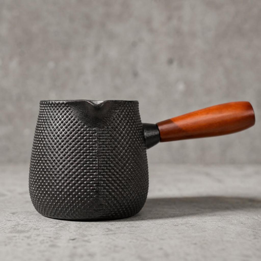 600 Ml Cast-Iron Teapot Equal Heating Distribution with Wooden