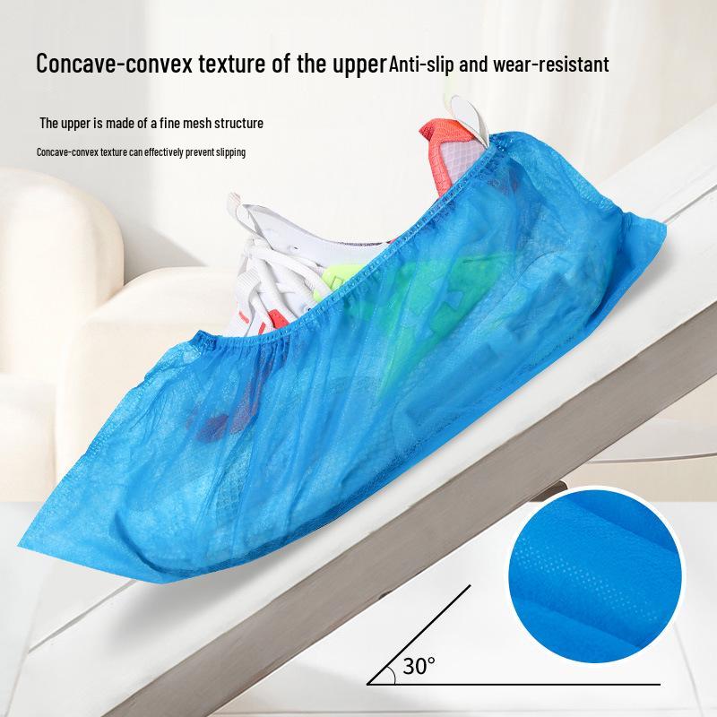 XL Thickened Non-Slip Non-Woven Disposable Shoe Covers for Indoor Use - Dustproof Overshoes for Adults