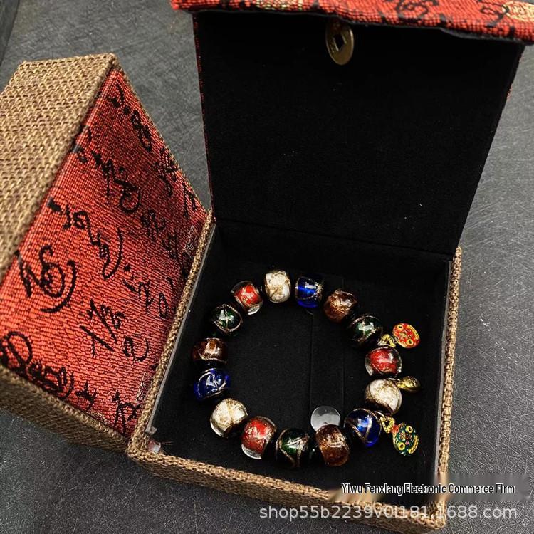 Incense Ash Glaze Five-Color Treasure Beast Bracelet for Men and Women