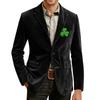 Herren Bedruckter Kord Samt Taschen Anzug Jacke Cardigan Herren Freizeitanzug
