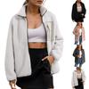 Loose Fit Shearling Patchwork Casual Versatile Jacket Coat Outerwear for Everyday Wear