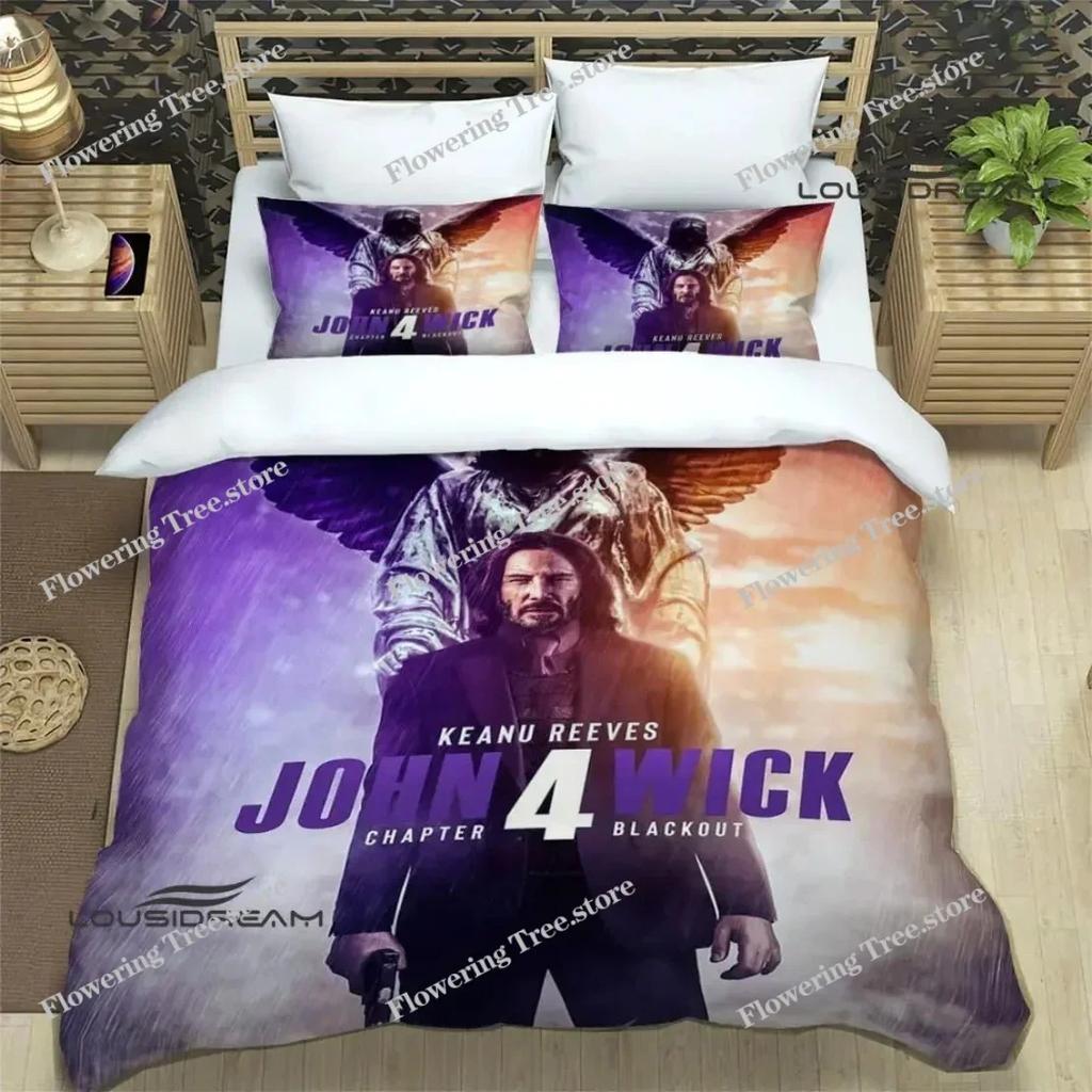Movie John Wick printed Bedding Sets,John Wick Duvet Cover Bed Set Quilt Cover Pillowcase Comforter king Queen Size Boys Adult