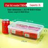 3L Rektangulär Matförvaringslåda för Färskhållning med Platt Lock för Kylskåp och Takeaway