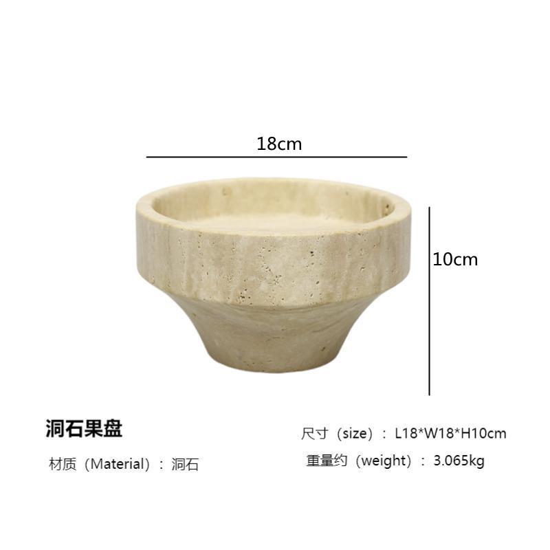 Natural Marble Tray, Beige Limestone Fruit Tray, Jewelry Storage Tray, Living Room Decoration Ornaments, Desktop Storage Rack