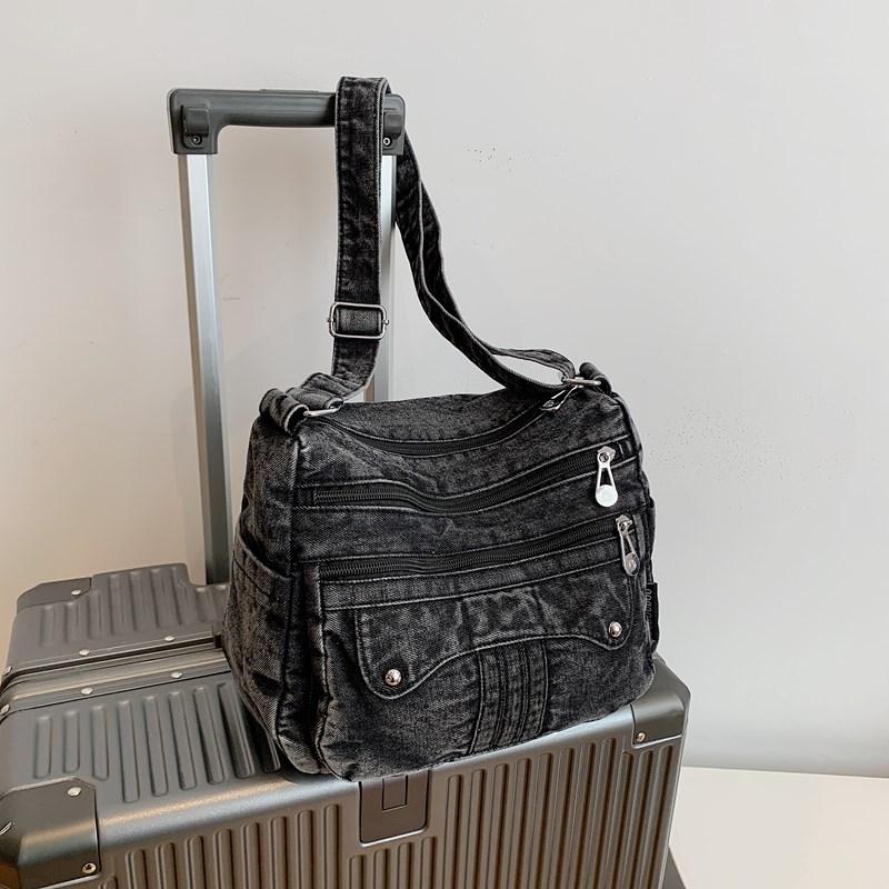 Casual Denim Crossbody Bag Women's Lightweight Commuter Shoulder Bag Fashionable New Style Versatile Korean Design