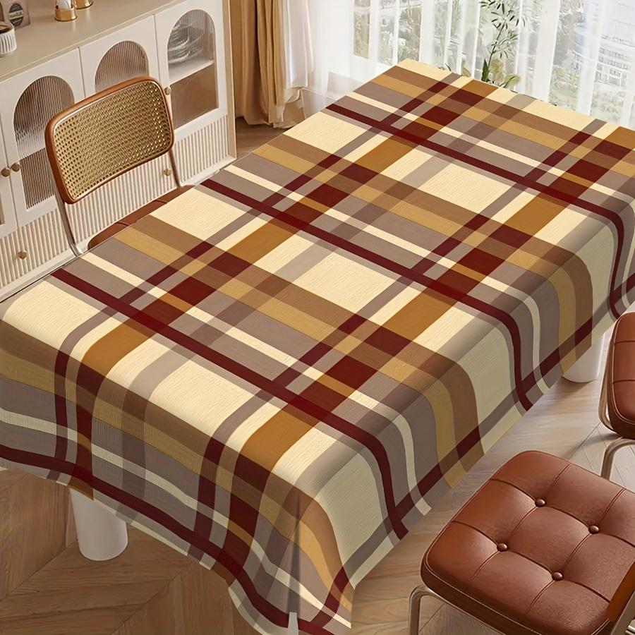 Klassische Karomuster Restaurantküchen-Tischdecke, dunkelbraun, cremefarben,