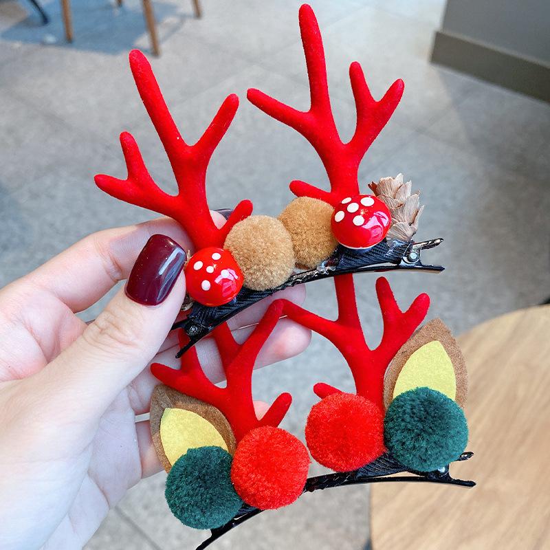 Christmas Reindeer Antler Hair Clips - Cute Decorative Hair Accessories for Kids & Adults