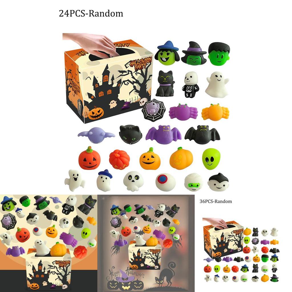 Schattige En Griezelige Squishies 24 stuks Mini Halloween Squishy Collectie Voor Feestbedankjes