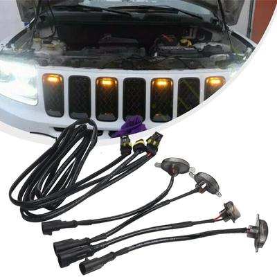 4x Amber LED Running Lights Raptor Style Grill Car LFor Grand For Cherokee 2003-2025 Front Grille LED Light Raptor Style Grill