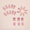Sweet pink leopard print kitten French girl, wind removable wearing armor 30 pieces press on nails