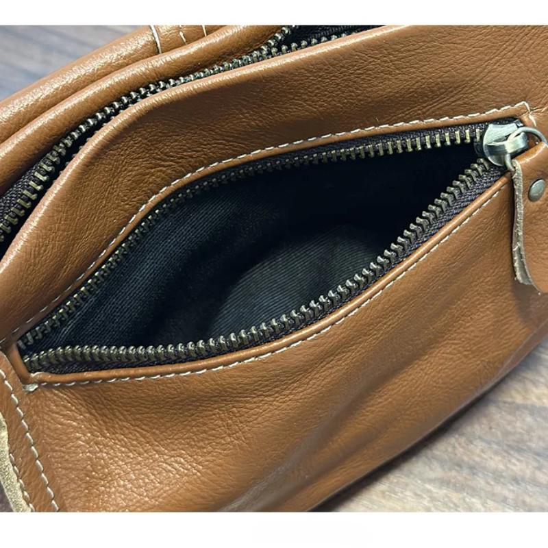 Johnature Retro Genuine Leather Messenger Bag Versatile Lightweight Women Small Bag Commuter Shoulder Crossbody Bags