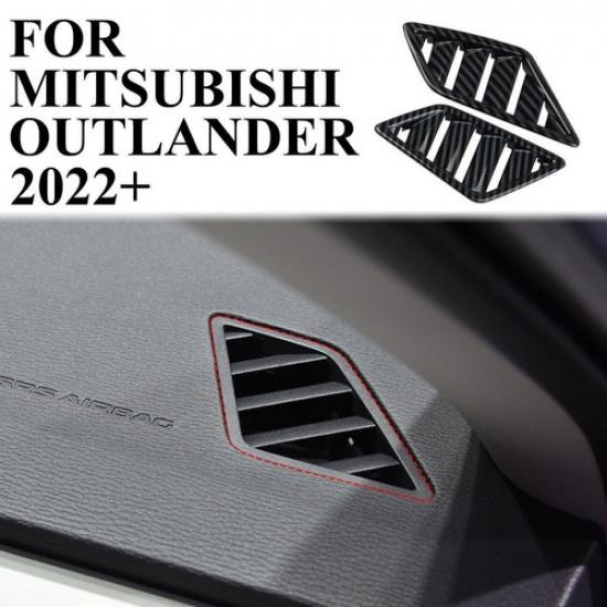 Carbon Fiber Dashboard Air Vent Outlet Cover trims For Mitsubishi Outlander