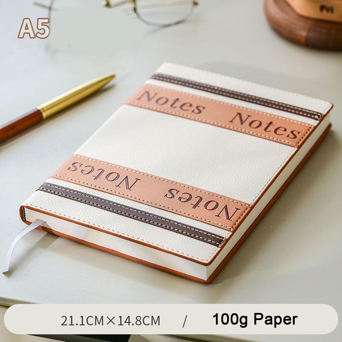 

Тетрадь для учебы в кожаном переплете формата А5, рабочая тетрадь, книга для записи деловых встреч, утолщенный ежедневник, тетрадь для выписок, 100 листов, 200 страниц A5