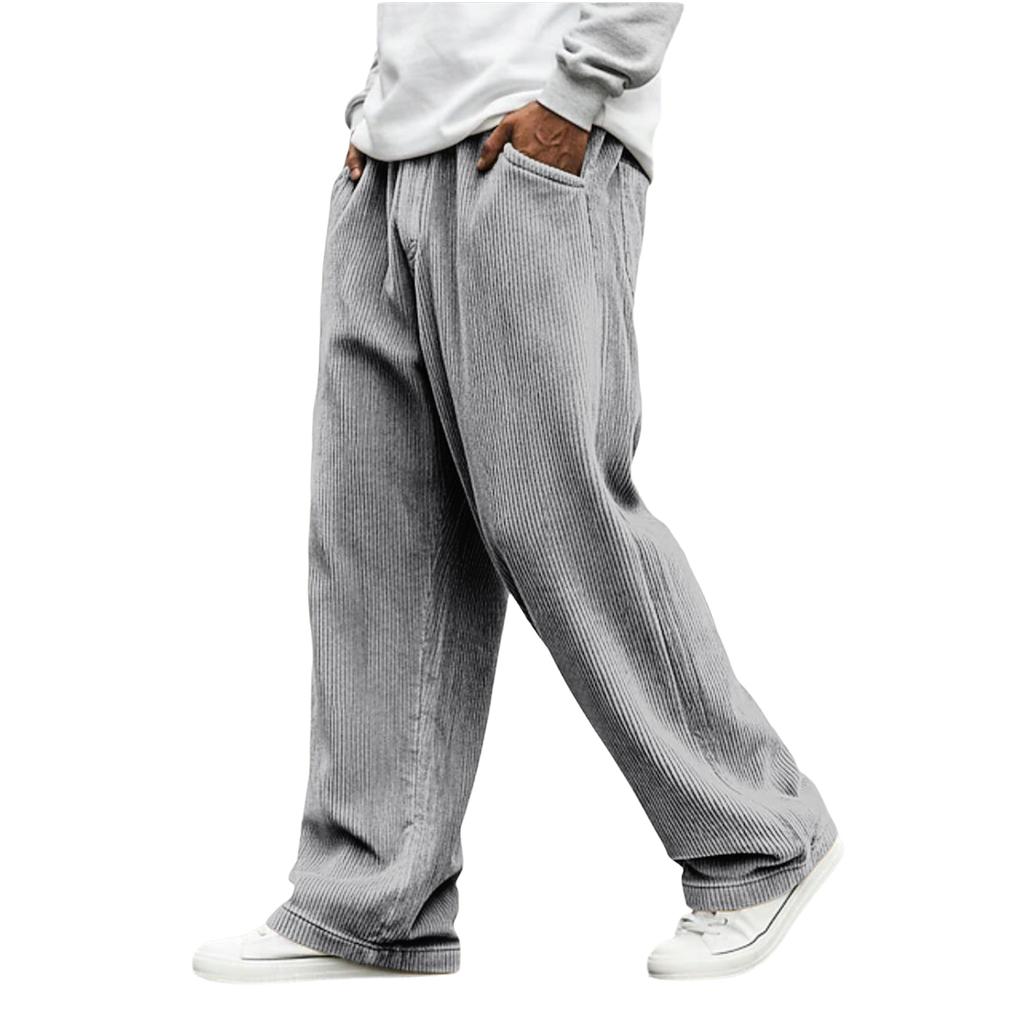 Herren Relaxed Fit Cord Stretch Taille Gerade Beine Hose