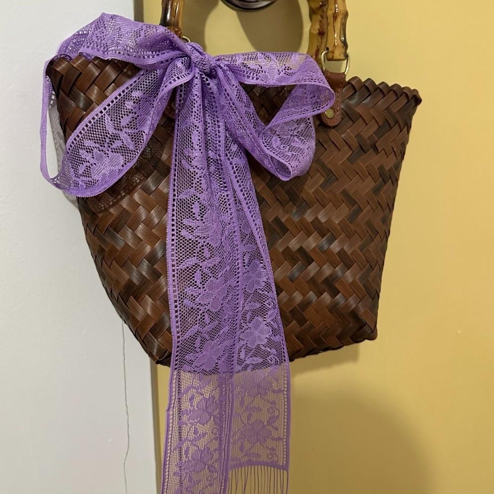 Floral Lace Printed Scarf Soft Ribbon Scarf Stylish Multifunctional Headscarf  Evening Party