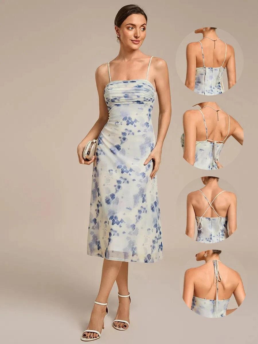 

Ever-Pretty Women s Floral Sleeveless Adjustable Multiway High Stretch Midi Wedding Guest Dress 4XL синій