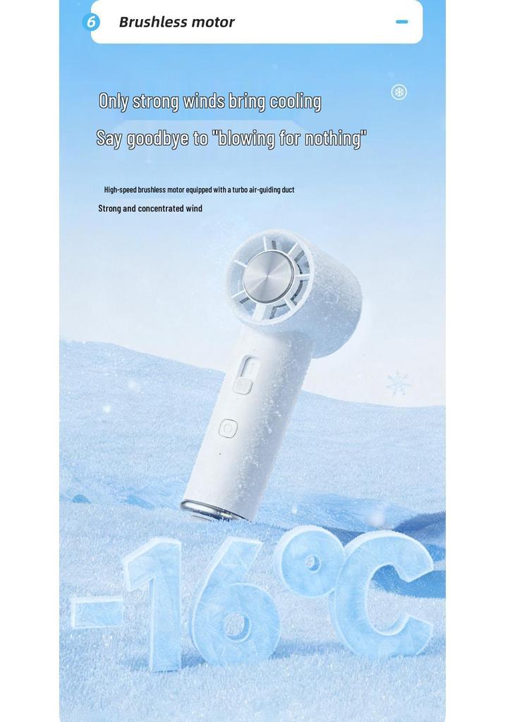 Portable High-Speed Mini Fan with Stepless Speed Control and Ice Pack
