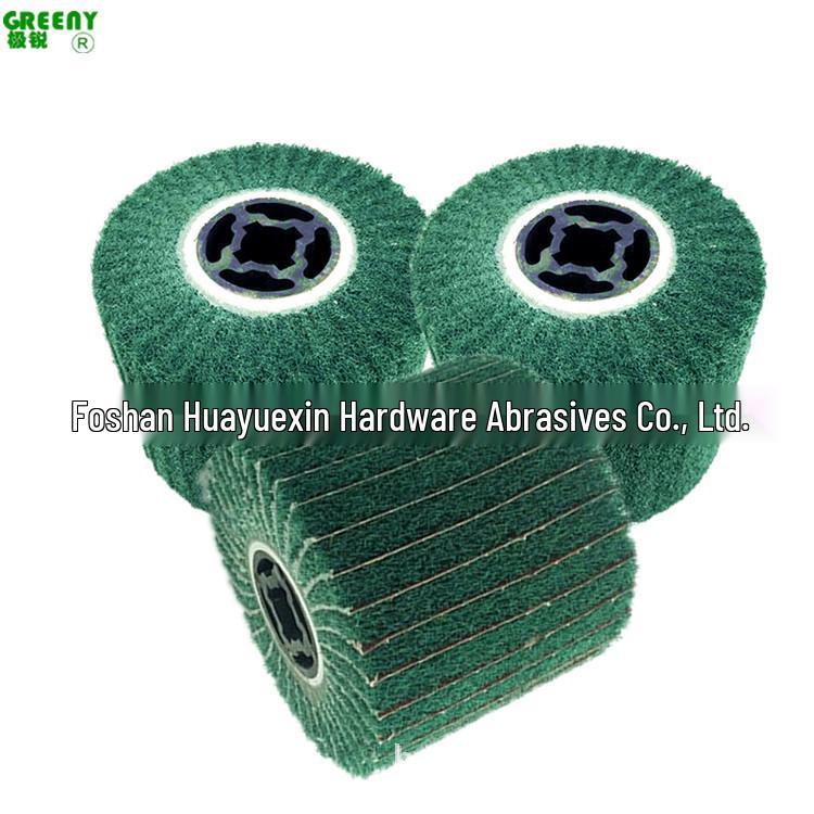 Green Sand-Embedding Stainless Steel Wire Drawing and Polishing Wheel 8698