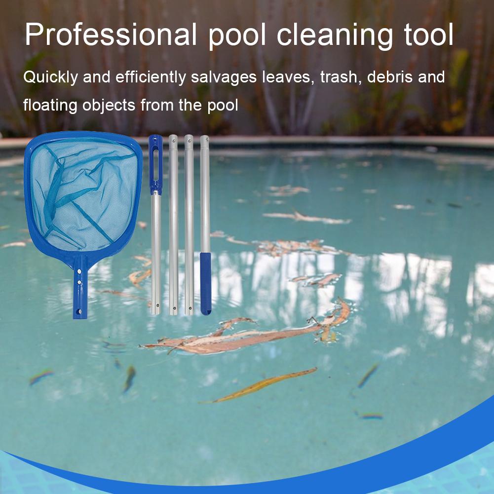 Pool Skimmer Net Pool Landing Net with Telescopic Rod Pool Cleaning Landing Net Lightweight Multifunction for Leaves and Debris