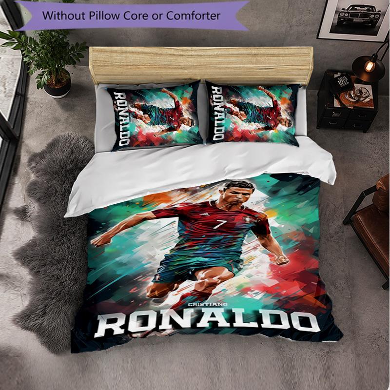 Cristiano Ronaldo tematikos patalynės komplektas 3 dalys, antklodės užvalkalas, dekoratyvinė patalynė paauglių kambariui, namų dekoravimas