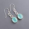 Aqua Chalcedony Gemstone 925 Sterling Silver Handmade Jewelry Earrings 1.60" EE-12-14