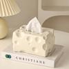 Cheese Shaped Tissue Box Holder Playful White, Yellow Cream Designs, Plastic Material, Perfect for Living Room Decor