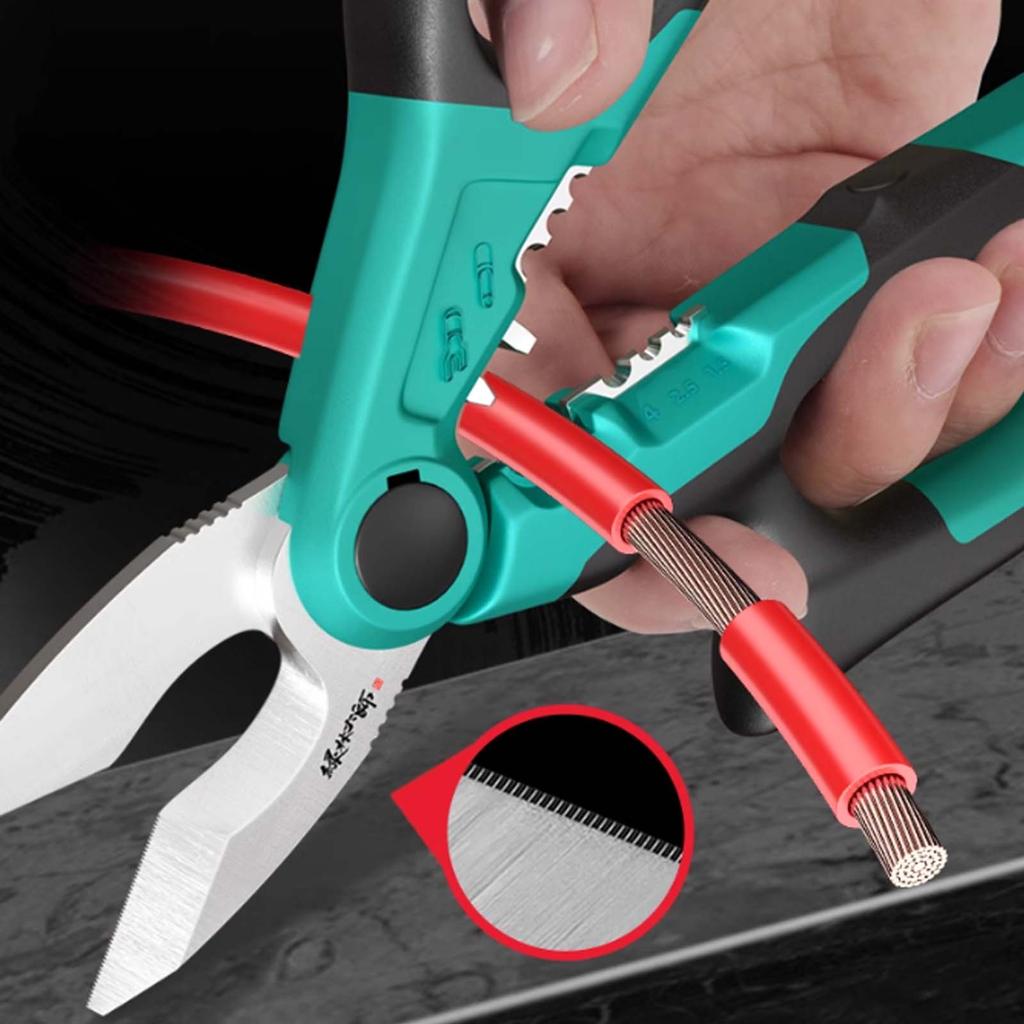 Multi-functional Electrician Scissors, Wire Stripping Cutting Crimping Pliers