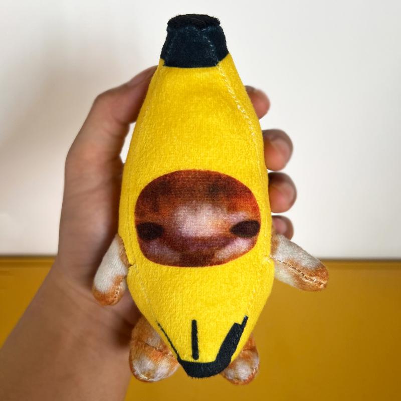 Pendentif Émoji Chat Banane Bizarre, Porte-clés Jouet Chat en Peluche qui Pleure, Décoration Suspendue Mignonne pour Sac, Cadeau Anti-Stress