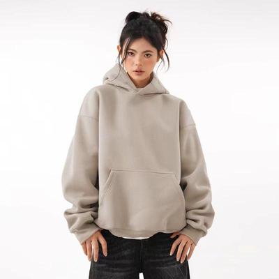 Men's 460g Heavyweight Cotton Hoodie, Autumn Trend, Versatile Velvet-Lined, American Style, Solid Color, Unisex.