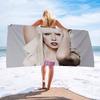 L-Lady Gaga Mikrofaser Bedrucktes Strandtuch Bergsteigen Yoga Strand Schwimmen Laufen Saugfähiges Weiches Handtuch